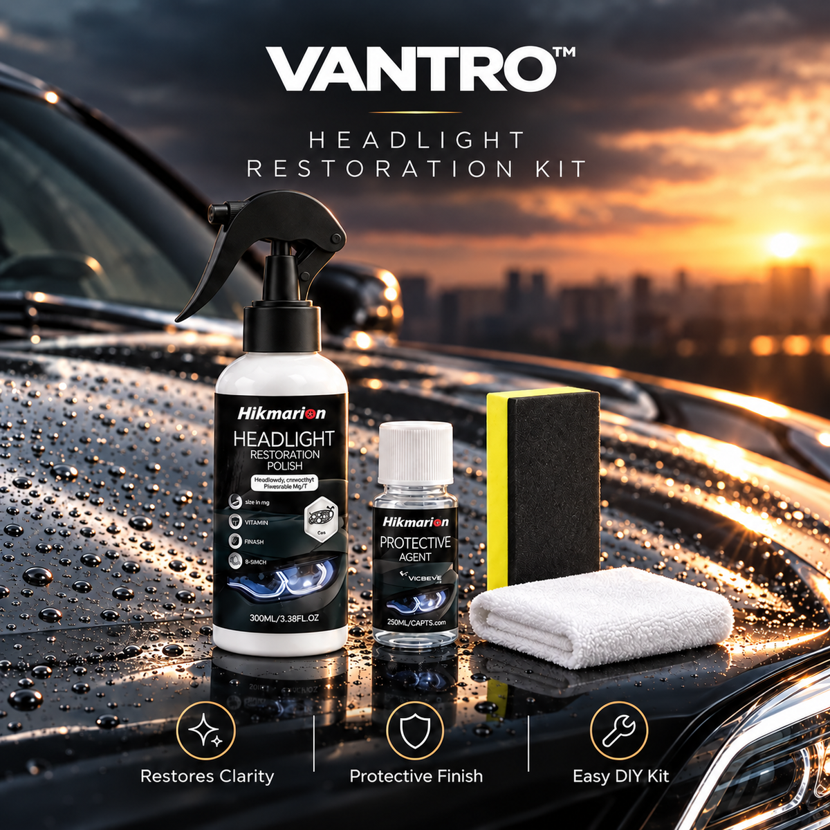 VANTRO™ HEADLIGHT RESTORATION KIT